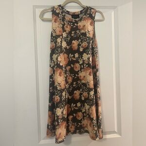 Gray and Pink/Coral Sleeveless A-line Dress